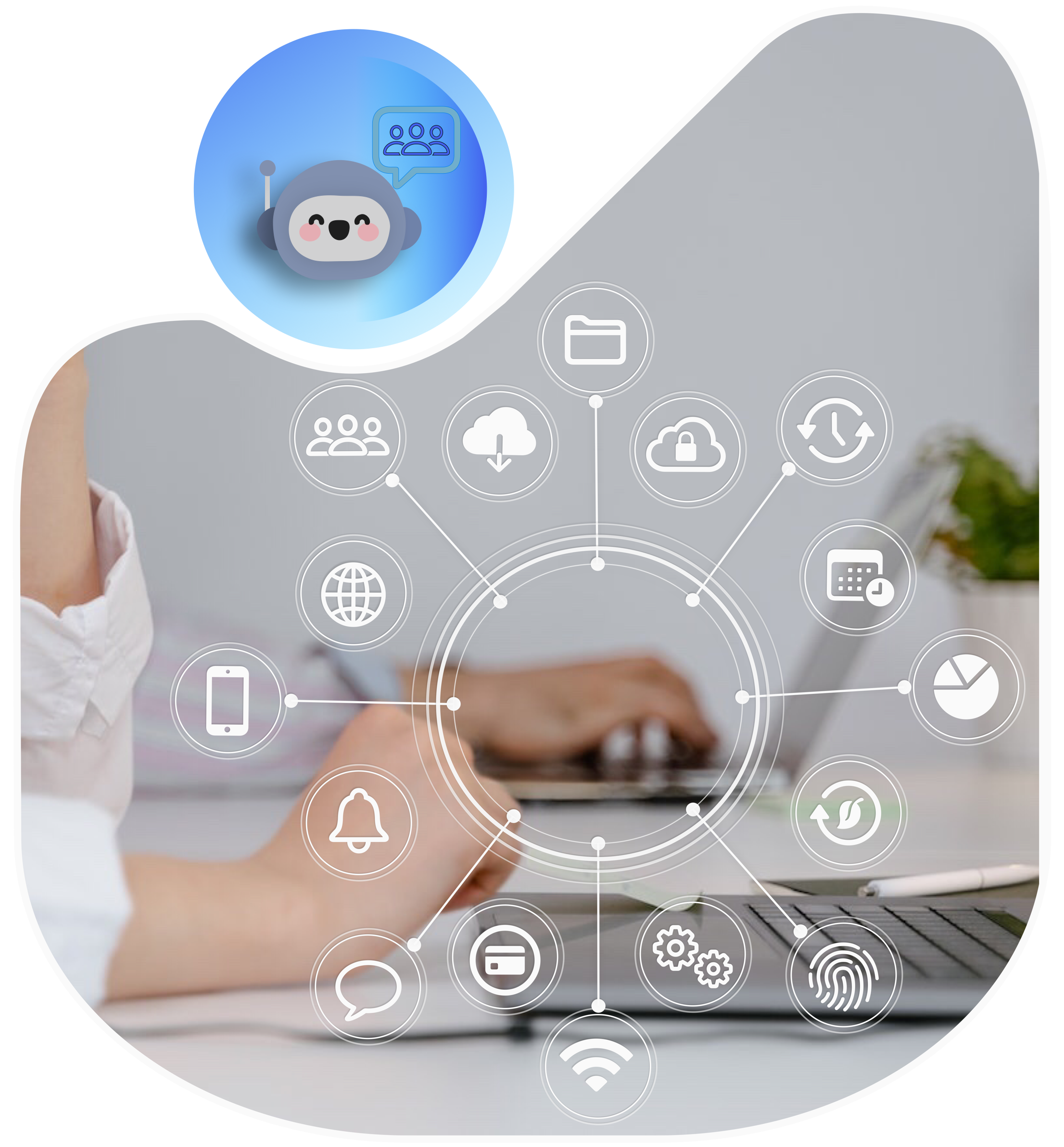 Ilustración de chat multiagente